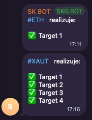 SK BOT: ETH target 1, XAUT targety 1-4